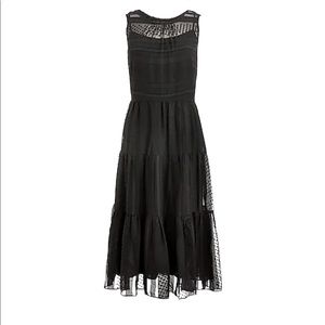 NWT J.Crew Tiered midi dress in striped clip dot